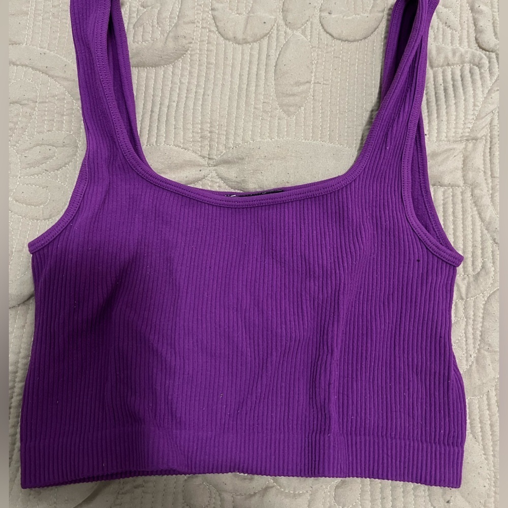Zara Tank Top Stretch Cropped Size XS Purple